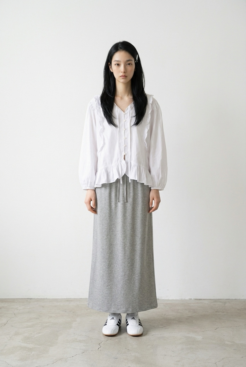 CLAFO韓國直郵女裝新品休閑時尚人氣26春季職業熱賣長裙柔軟CLAFO長裙