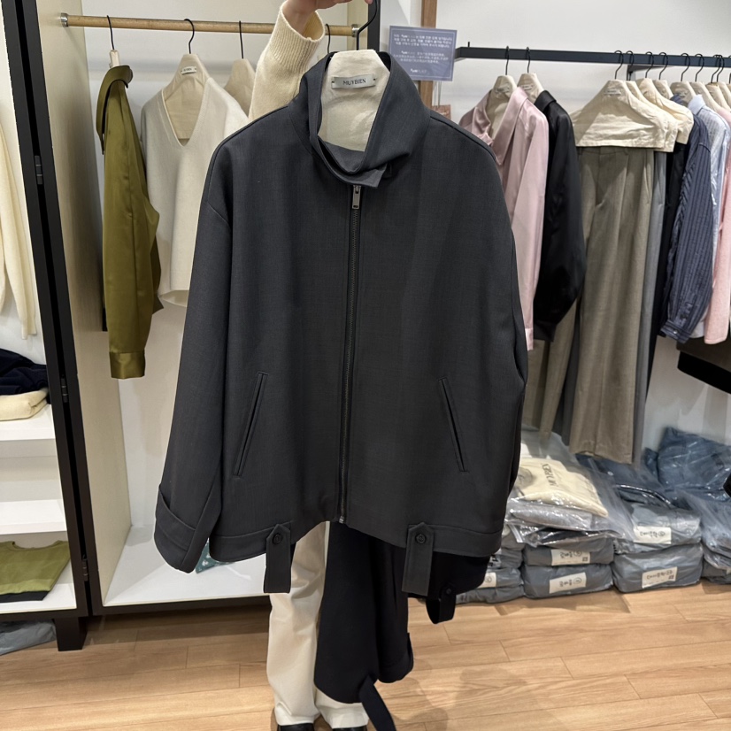 MUYBIEN韓國直郵女士新款推薦職業熱賣26春季休閑夾克高領MUYBIEN夾克圖色2黑色