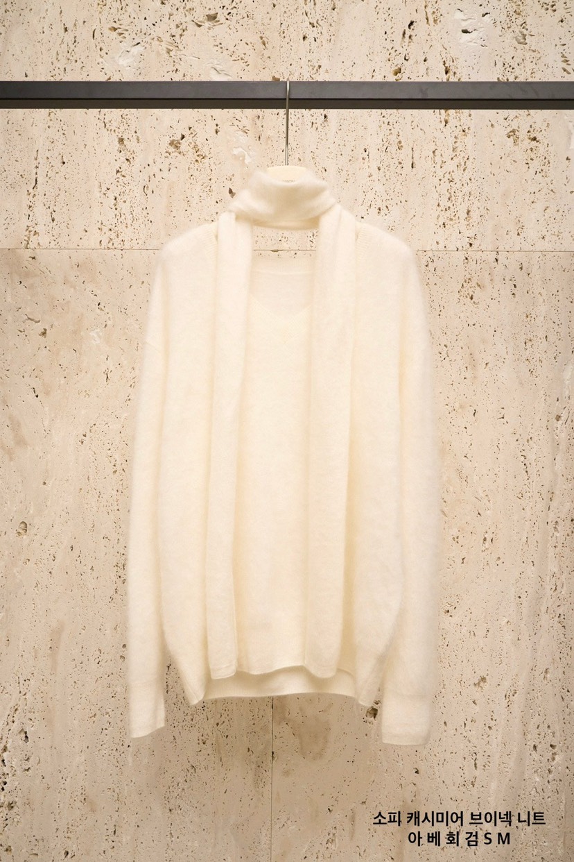 BLOSSOM韓國直郵女士新款休閑職業熱賣針織衫含圍巾V領羊絨BLOSSOM針織衫圖色1