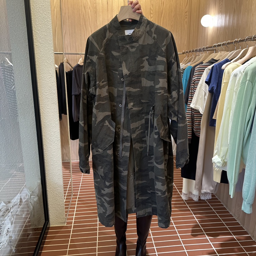 CHOI-L東大門實拍女士新品時尚推薦熱賣職業長款風衣迷彩CHOI長款風衣圖色1