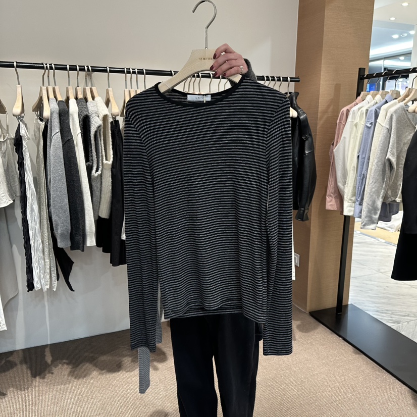 LE BUTTER東大門實拍女士新款熱賣休閑26春季長袖T恤條紋LE BUTTER長袖T恤圖色3