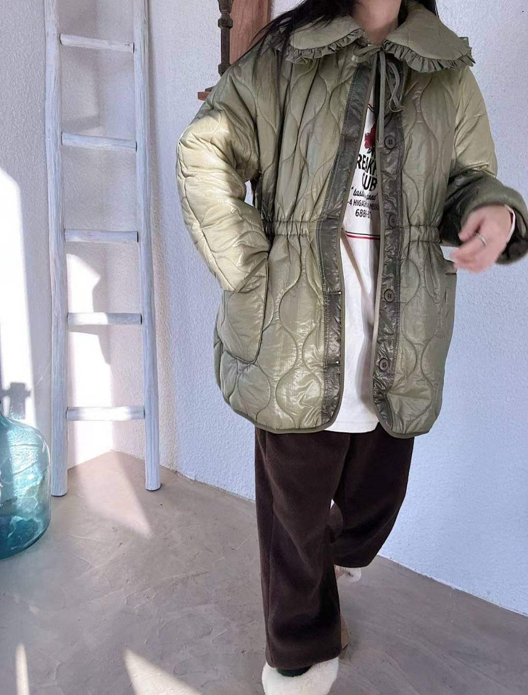 LAGRASS東大門實拍女裝新品熱賣時尚職業推薦人氣長款棉服LAGRASS長款棉服