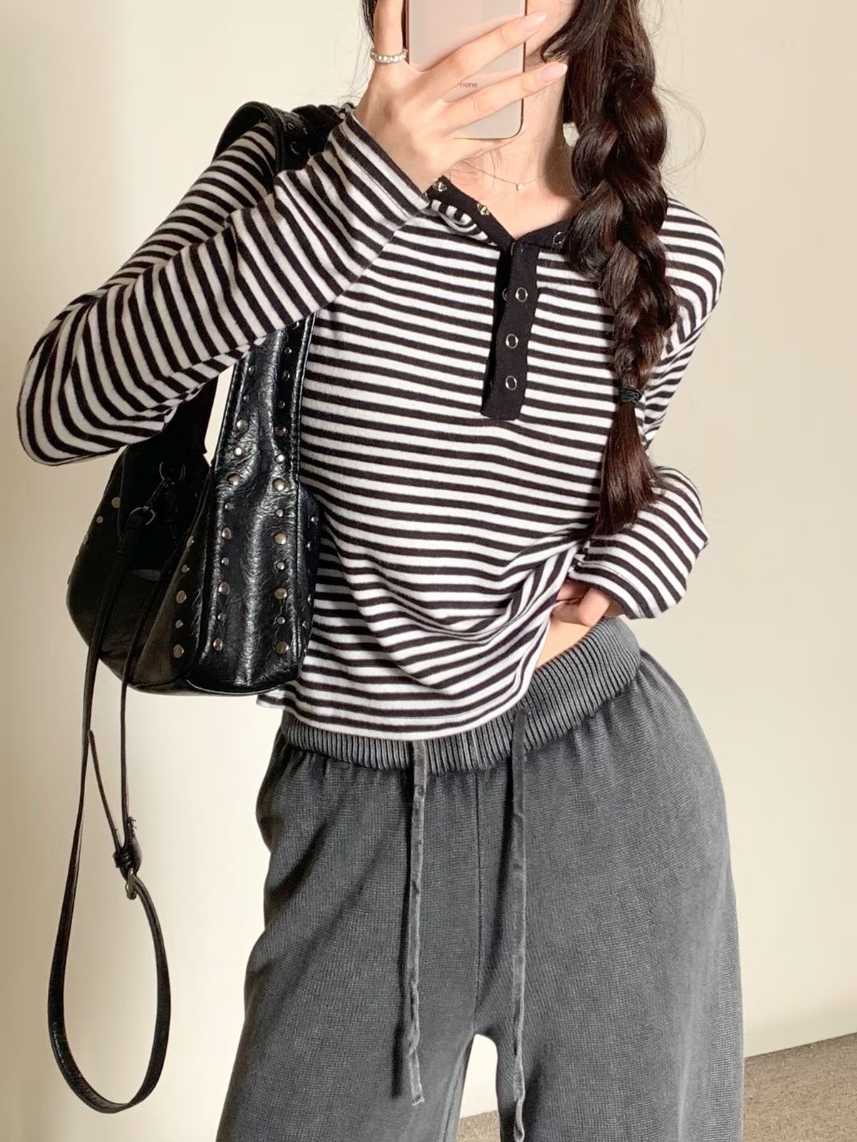 BLUSHER韓國代購女士新品職業熱賣推薦人氣時尚真品長袖T恤BLUSHER長袖T恤圖色1