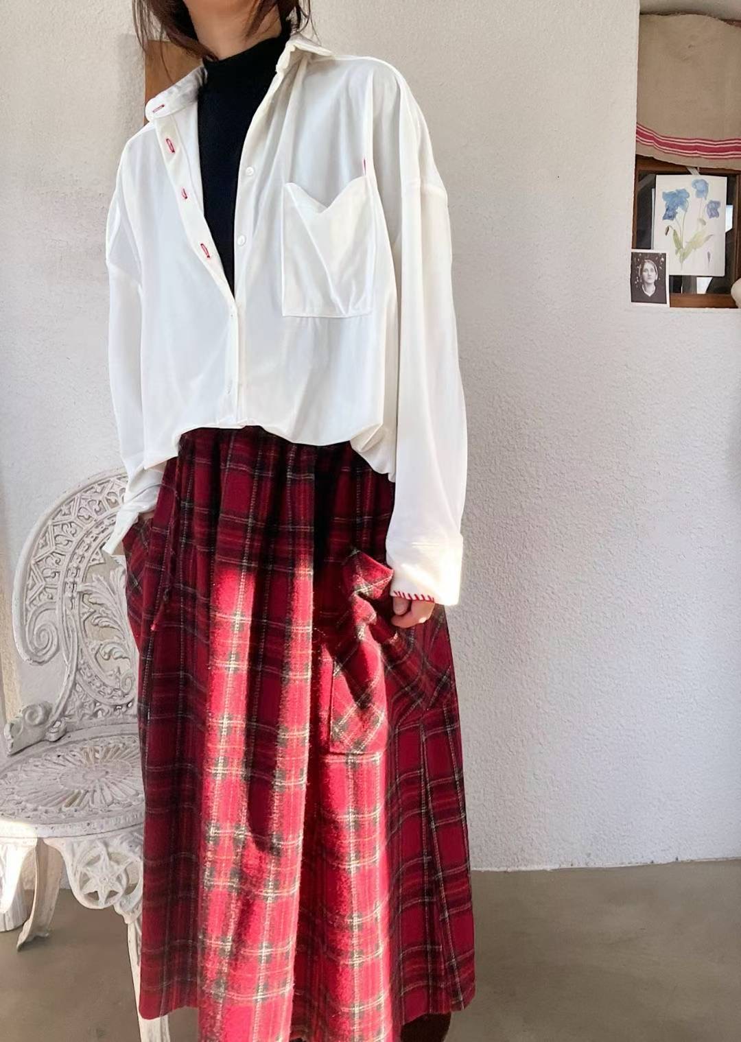 LAGRASS東大門代購女士新款人氣推薦真品熱賣休閑長裙格子LAGRASS長裙