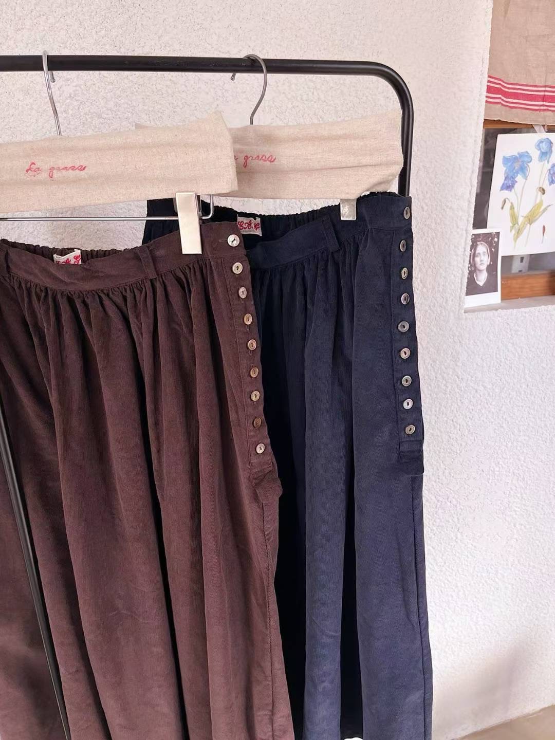 LAGRASS韓國直郵女士新款推薦休閑真品時尚熱賣長裙燈芯絨LAGRASS長裙