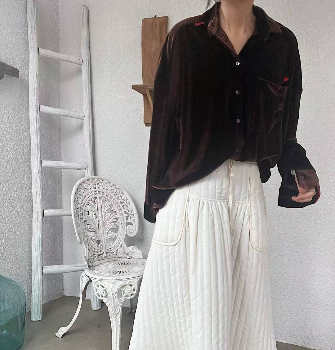 LAGRASS東大門實拍女裝新品休閑26春夏職業襯衫蕾絲衫絲絨LAGRASS襯衫/蕾絲衫圖色2