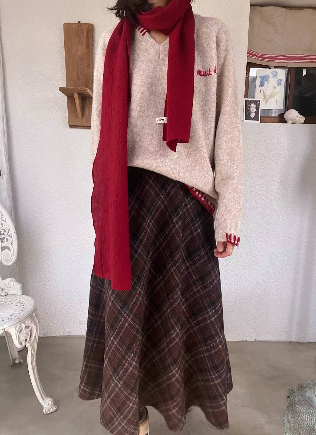 LAGRASS韓國直郵女裝新款推薦熱賣人氣職業26春夏長裙格子LAGRASS長裙