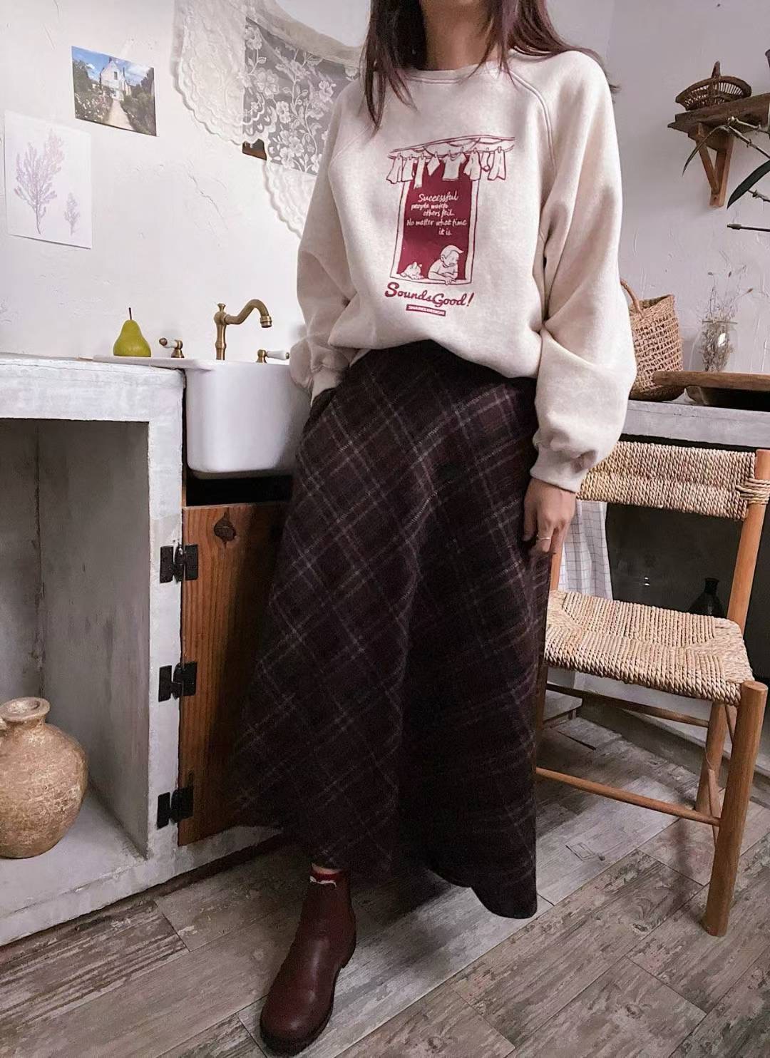 LAGRASS韓國直郵女裝新款推薦熱賣人氣職業26春夏長裙格子LAGRASS長裙