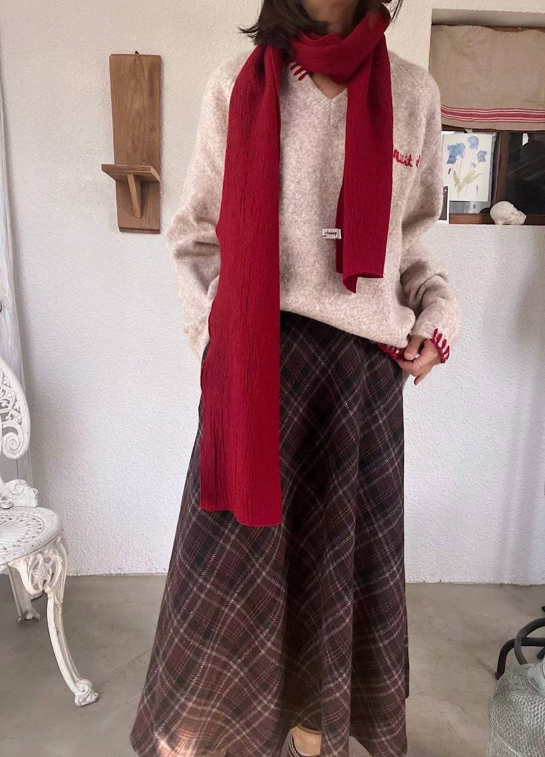 LAGRASS韓國直郵女裝新款推薦熱賣人氣職業26春夏長裙格子LAGRASS長裙