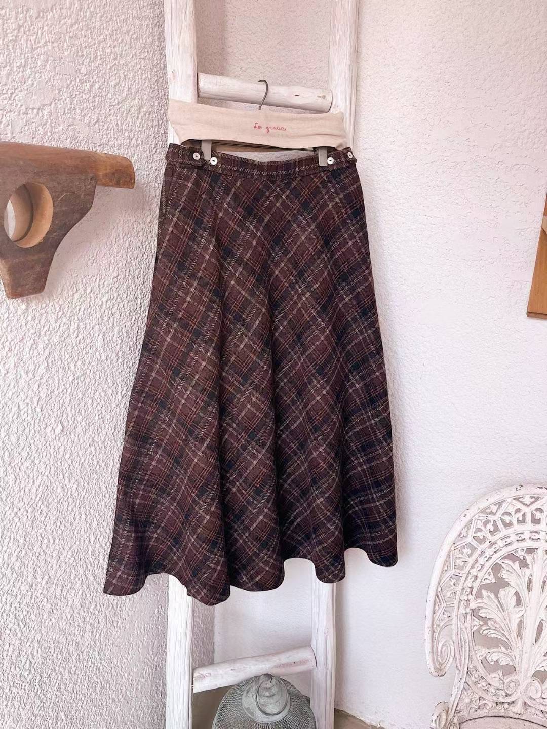 LAGRASS韓國直郵女裝新款推薦熱賣人氣職業26春夏長裙格子LAGRASS長裙圖色1