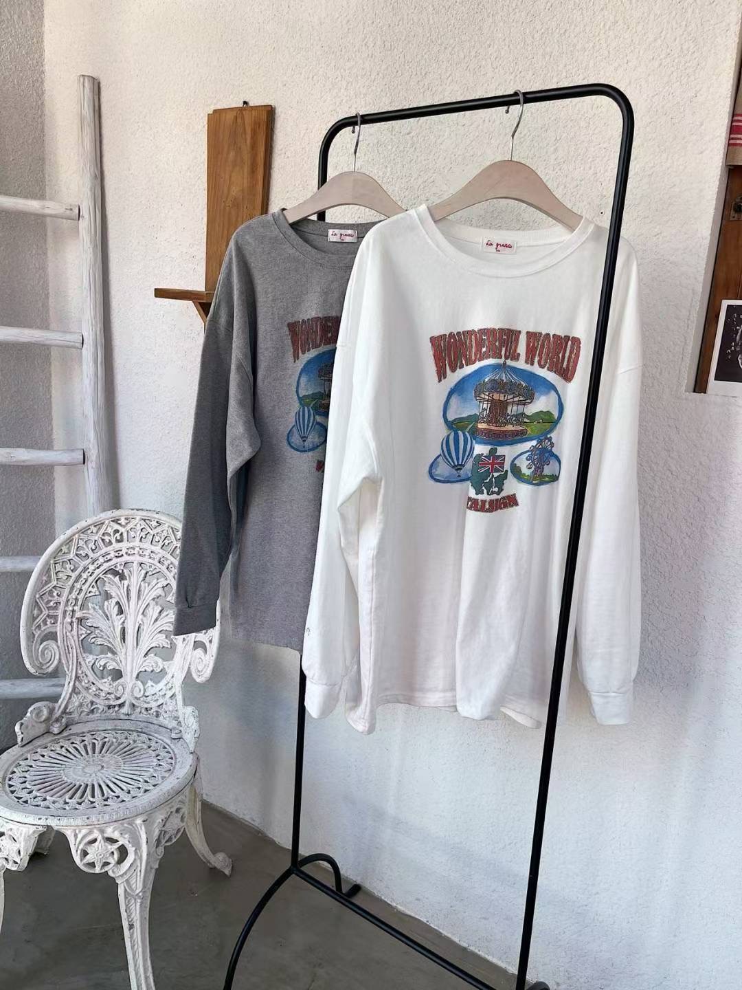 LAGRASS東大門代購女士新品真品推薦熱賣26春夏職業長袖T恤LAGRASS長袖T恤