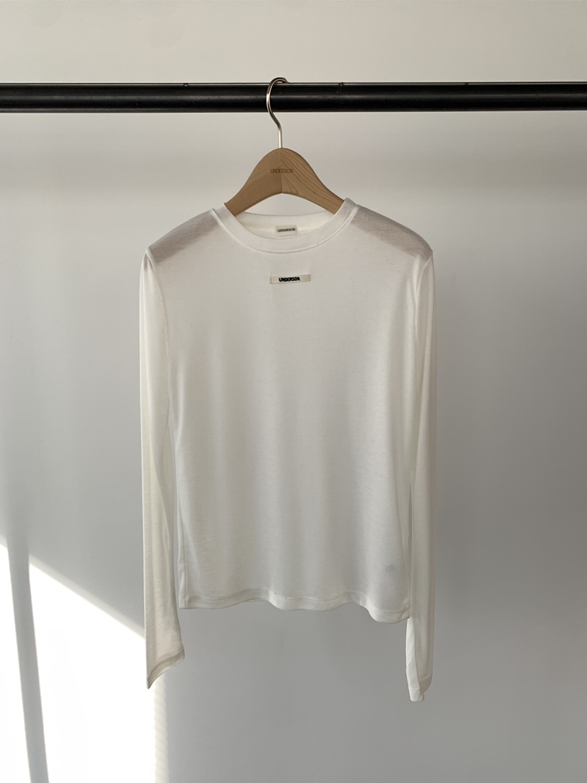 UNDERSON東大門直郵女裝新品26春夏人氣時尚長袖T恤天絲羊毛UNDERSON長袖T恤圖色1