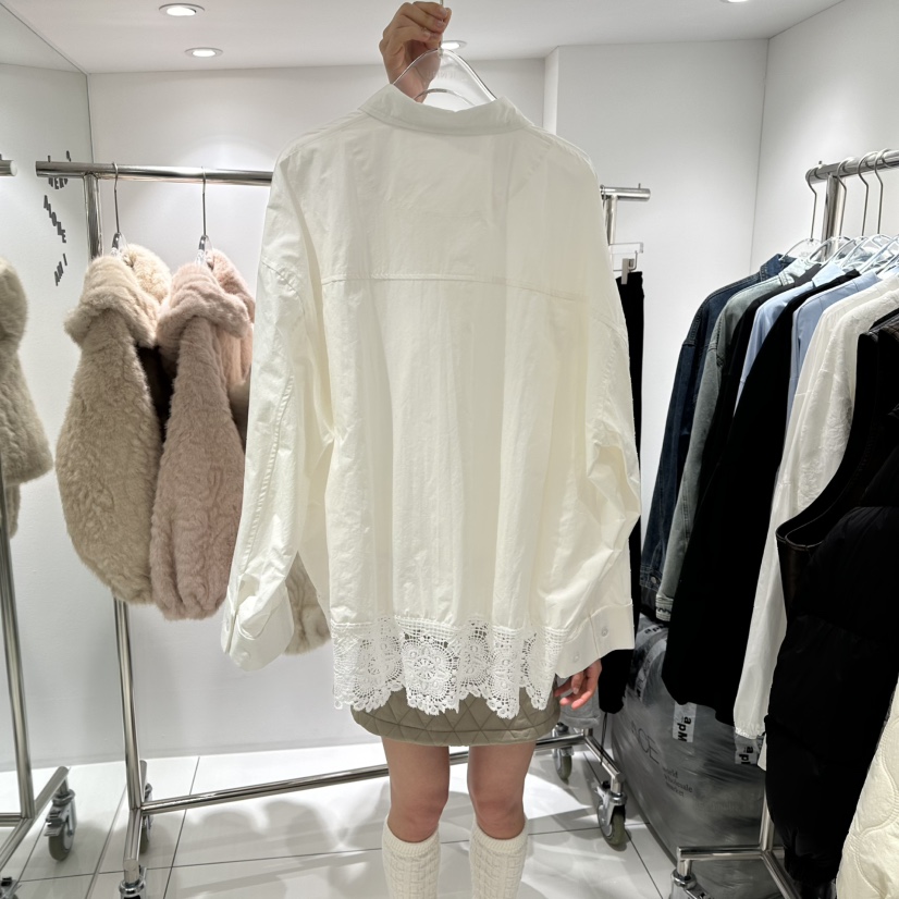 JENNIE東大門代購女裝新品人氣休閑時尚26春夏襯衫蕾絲衫蕾絲JENNIE/VENEFIT襯衫/蕾絲衫