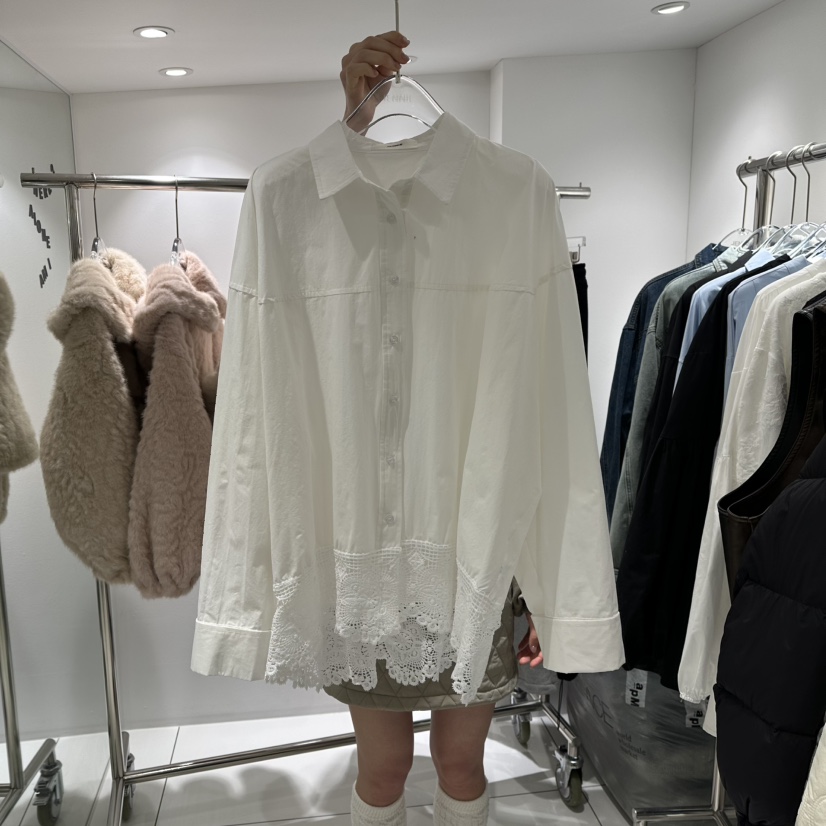 JENNIE東大門代購女裝新品人氣休閑時尚26春夏襯衫蕾絲衫蕾絲JENNIE/VENEFIT襯衫/蕾絲衫圖色1