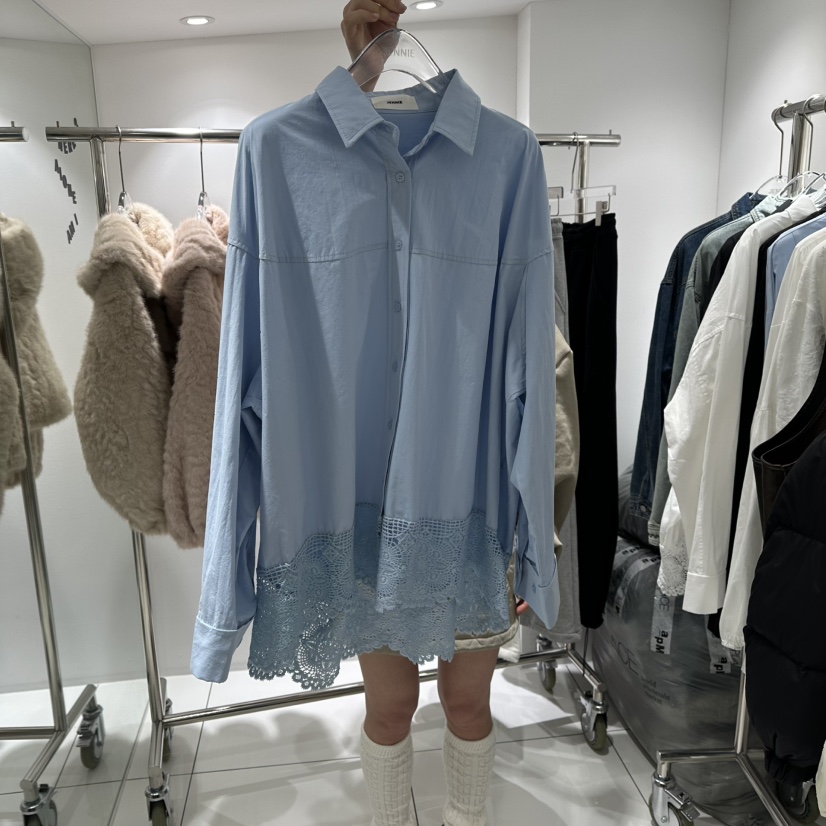 JENNIE東大門代購女裝新品人氣休閑時尚26春夏襯衫蕾絲衫蕾絲JENNIE/VENEFIT襯衫/蕾絲衫圖色2