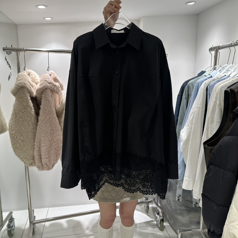 JENNIE東大門代購女裝新品人氣休閑時尚26春夏襯衫蕾絲衫蕾絲JENNIE/VENEFIT襯衫/蕾絲衫圖色3