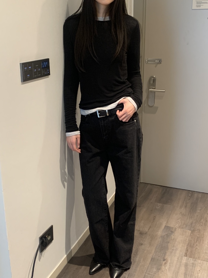 NOUVEAU東大門直郵女士新款時尚真品人氣職業長袖T恤細羊毛NOUVEAU長袖T恤