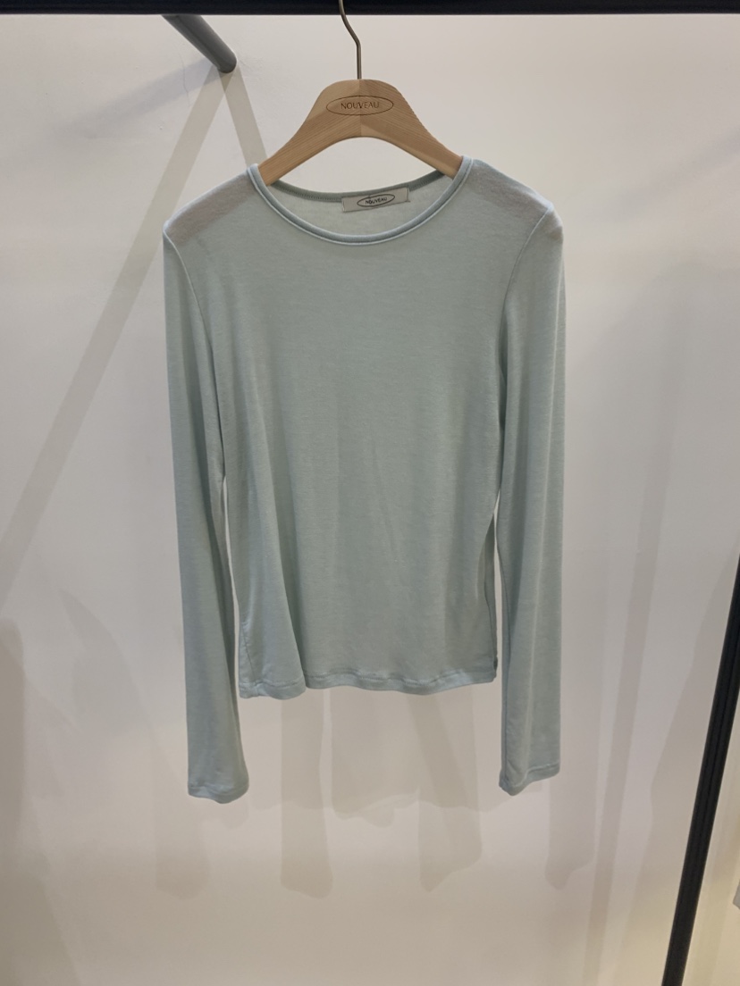 NOUVEAU東大門直郵女士新款時尚真品人氣職業長袖T恤細羊毛NOUVEAU長袖T恤圖色1