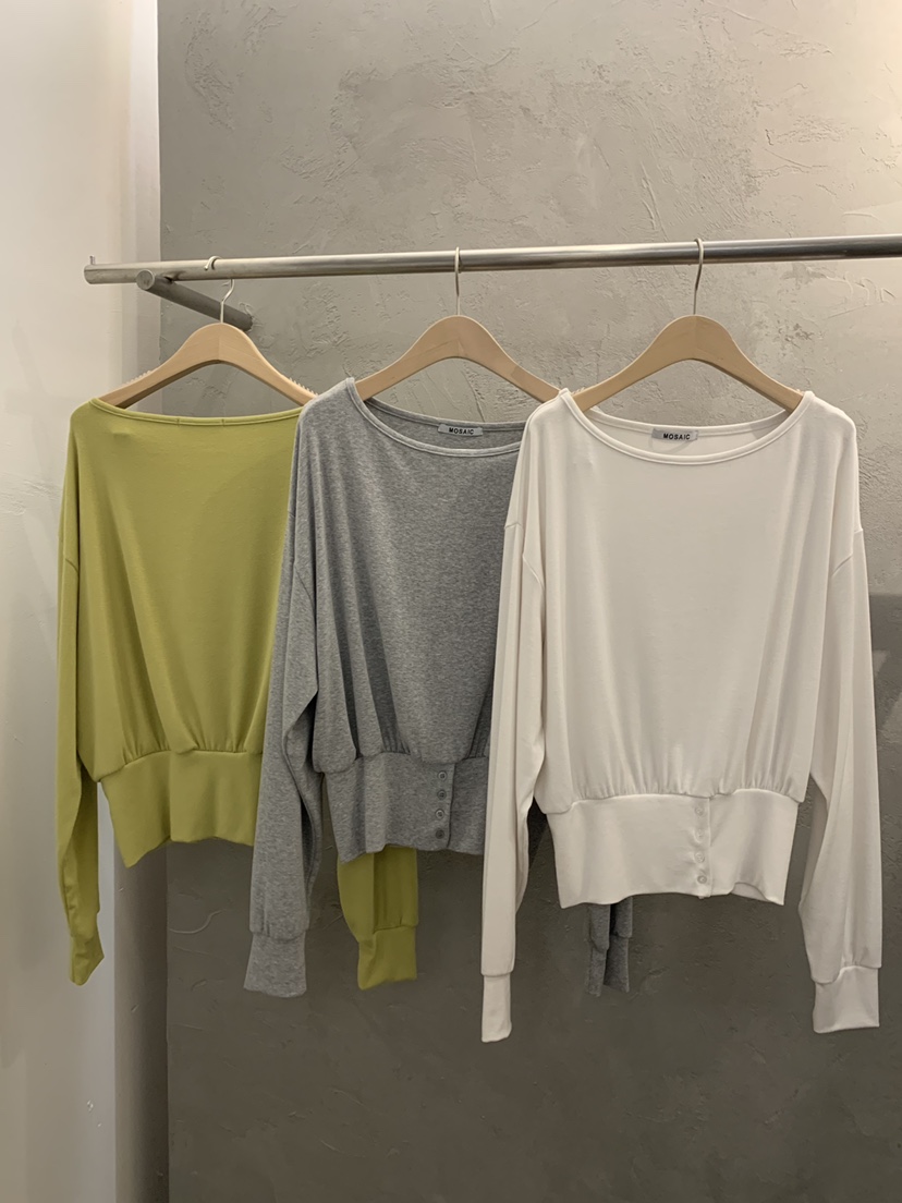 MOSAIC韓國代購女士新品職業人氣推薦26春夏休閑長袖T恤紐扣MOSAIC長袖T恤