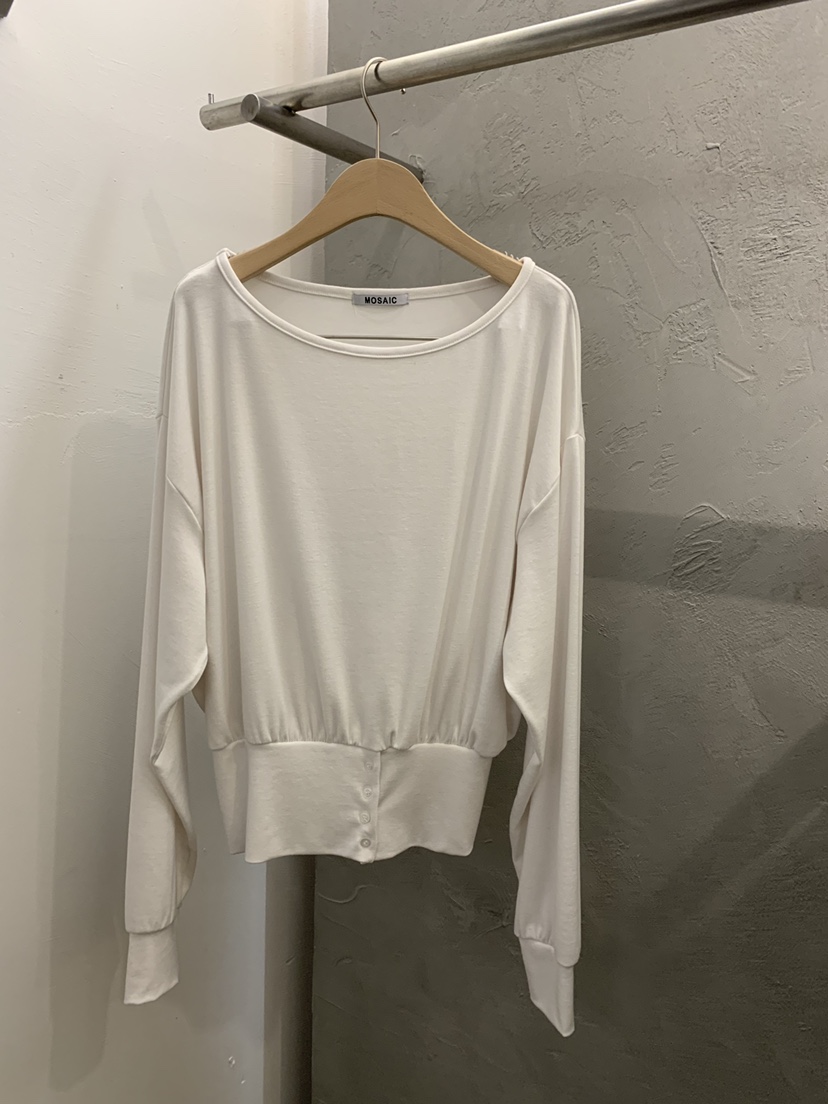 MOSAIC韓國代購女士新品職業人氣推薦26春夏休閑長袖T恤紐扣MOSAIC長袖T恤圖色1