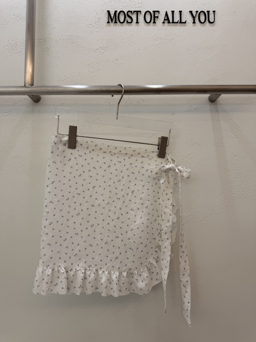 MOST OF ALL U韓國代購女裝新款真品人氣26春夏職業短裙MOST OF ALL U短裙圖色1藍色花