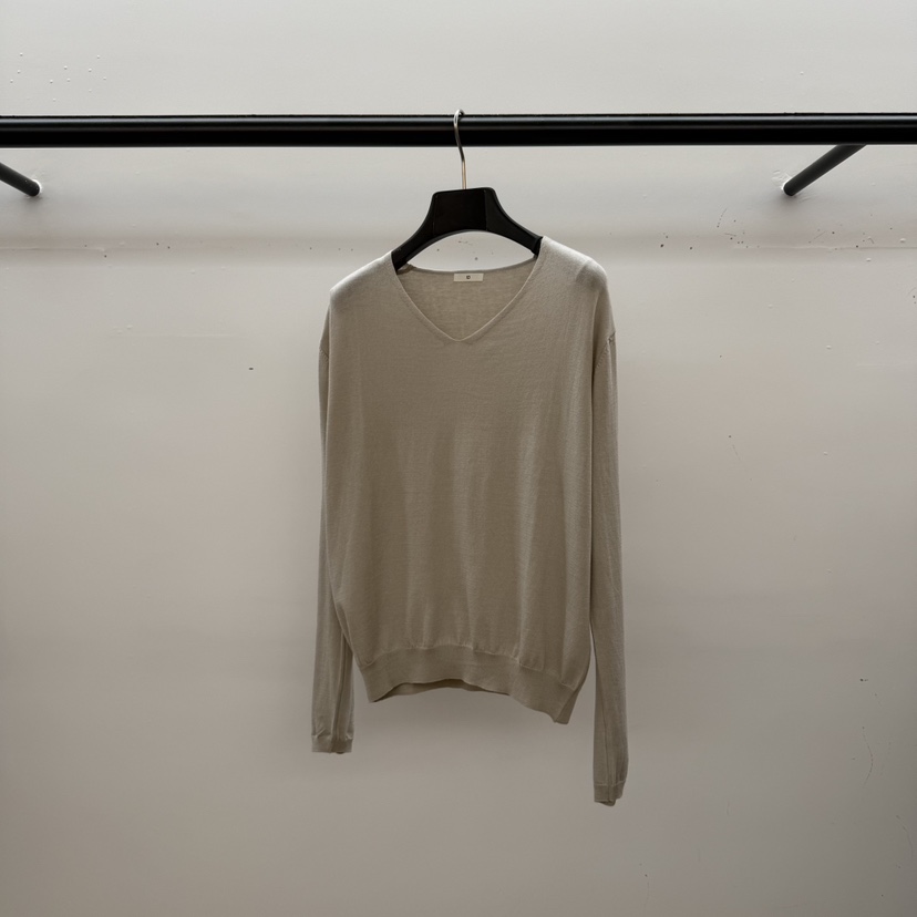 ID東大門實拍女裝新款休閑人氣真品推薦熱賣26春夏針織衫V領ID針織衫圖色3米色