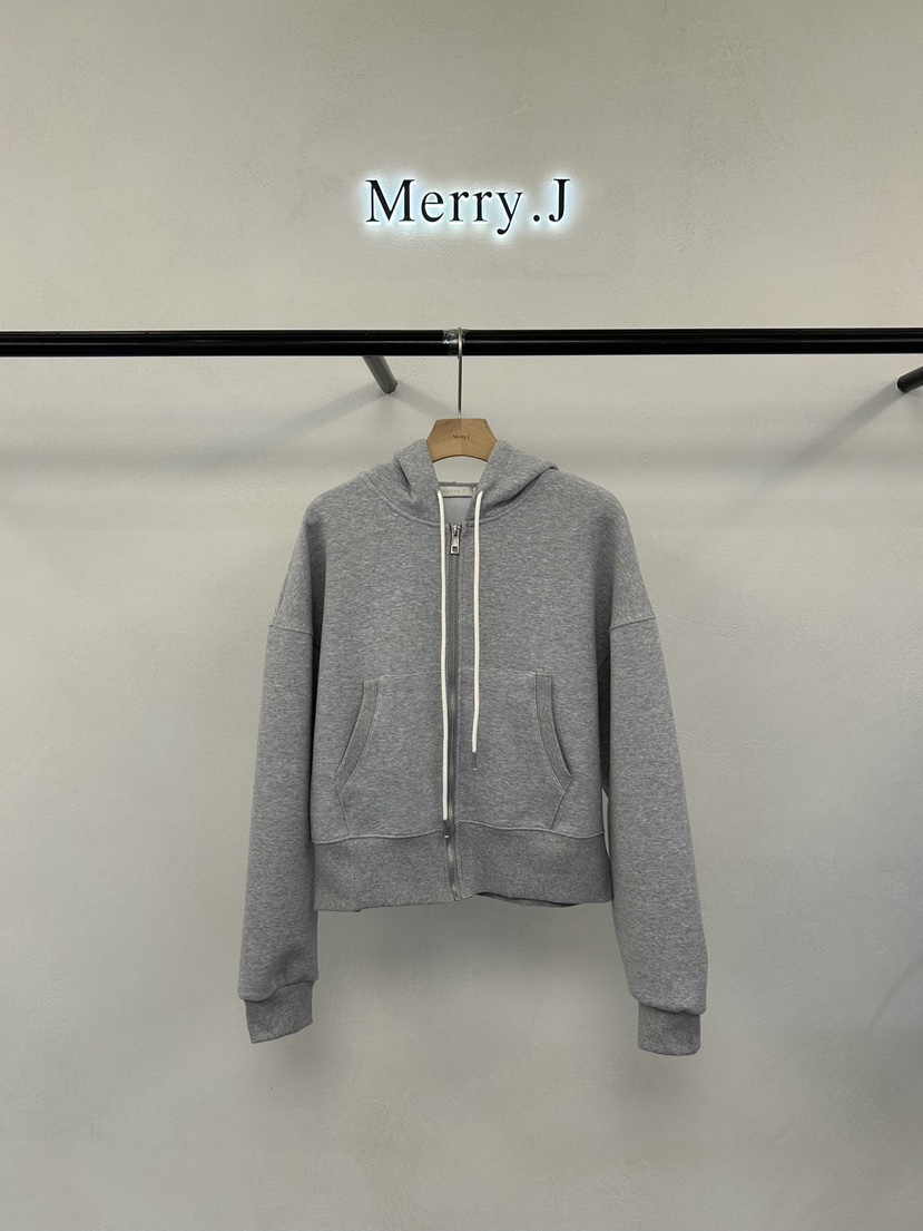 MERRY-J韓國代購女裝新款時尚推薦26春夏夾克連帽拉鏈衫MERRY-J夾克圖色1