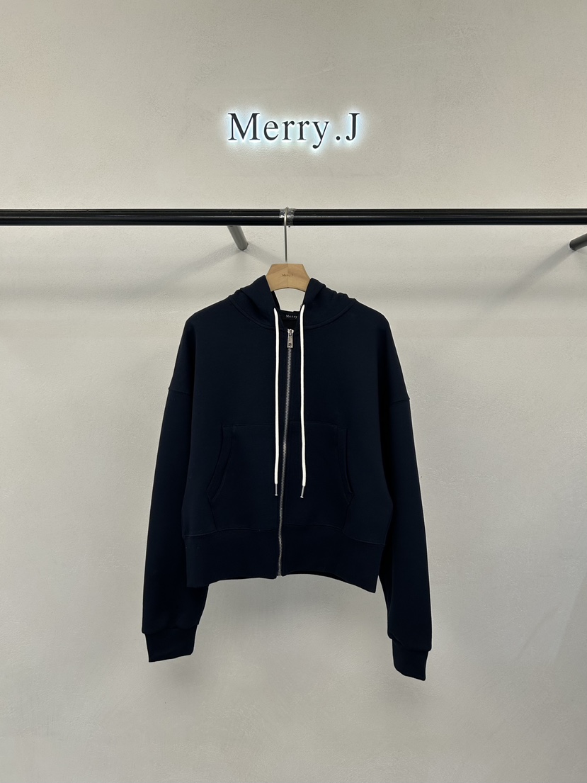 MERRY-J韓國代購女裝新款時尚推薦26春夏夾克連帽拉鏈衫MERRY-J夾克圖色2