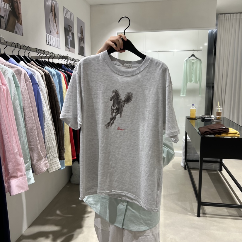 BROT韓國代購女裝新款推薦職業時尚熱賣26春季人氣休閑T恤BROTT恤圖色2