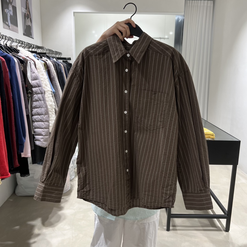 BROT東大門直郵女士新品時尚休閑推薦熱賣襯衫蕾絲衫條紋BROT襯衫/蕾絲衫圖色3