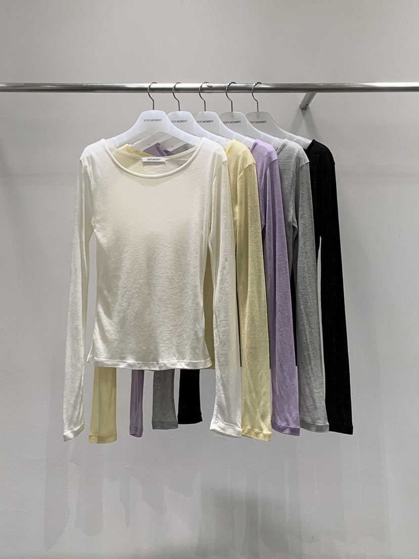 LOVE MOMENT東大門代購女士新款26春季時尚人氣職業長袖T恤LOVE MOMENT長袖T恤
