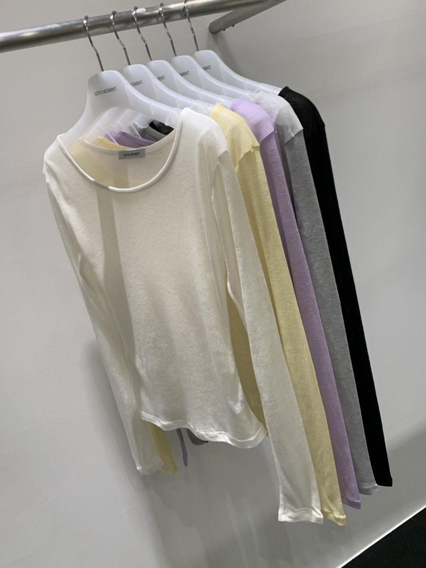 LOVE MOMENT東大門代購女士新款26春季時尚人氣職業長袖T恤LOVE MOMENT長袖T恤