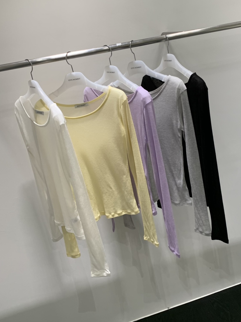 LOVE MOMENT東大門代購女士新款26春季時尚人氣職業長袖T恤LOVE MOMENT長袖T恤