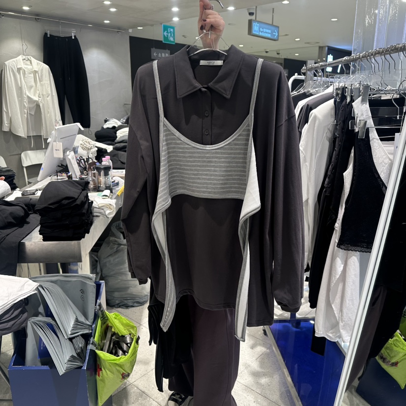 HERTZ-P東大門直郵女士新品26春季時尚職業長袖T恤假兩件HERTZ-P長袖T恤圖色2