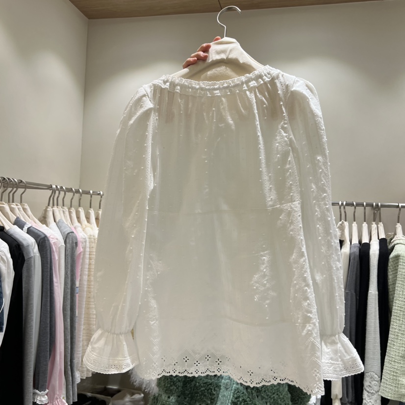 BY FLOW東大門直郵女士新款熱賣26春夏人氣休閑襯衫蕾絲衫BY FLOW襯衫/蕾絲衫