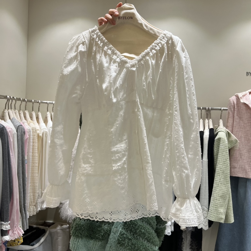 BY FLOW東大門直郵女士新款熱賣26春夏人氣休閑襯衫蕾絲衫BY FLOW襯衫/蕾絲衫圖色1