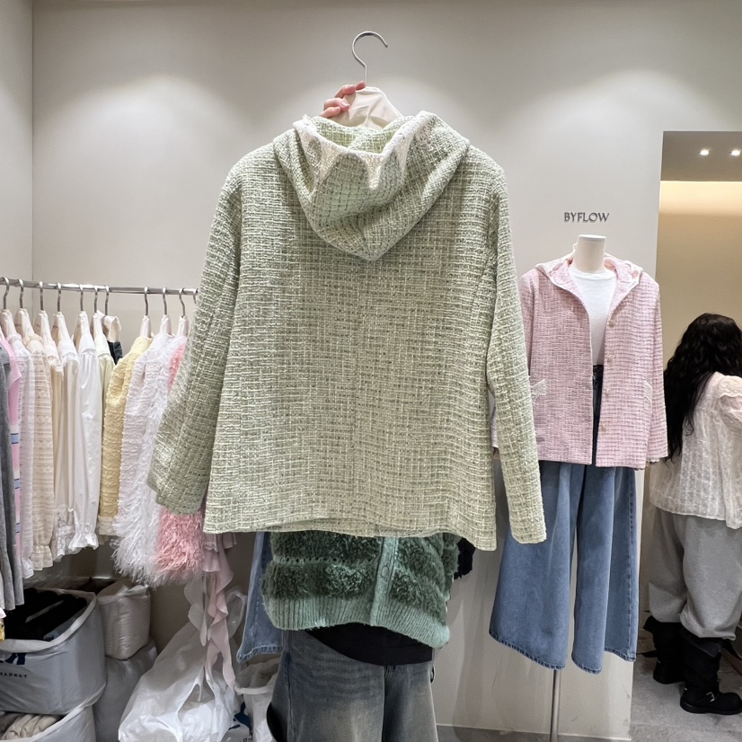 BY FLOW韓國代購女士新款職業人氣休閑時尚熱賣夾克粗花呢BY FLOW夾克