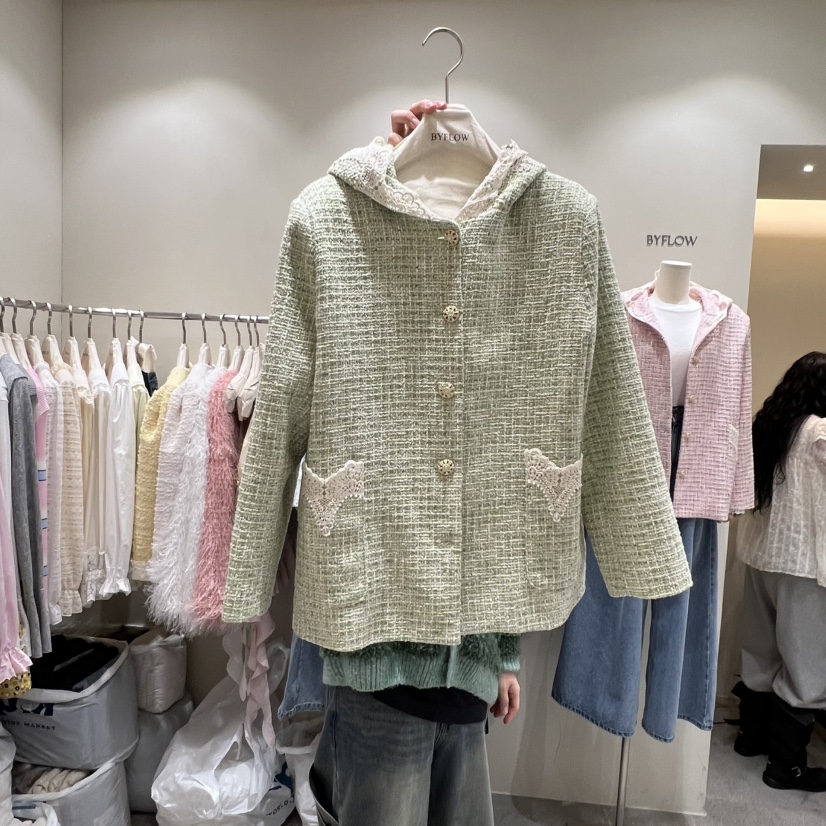 BY FLOW韓國代購女士新款職業人氣休閑時尚熱賣夾克粗花呢BY FLOW夾克圖色2