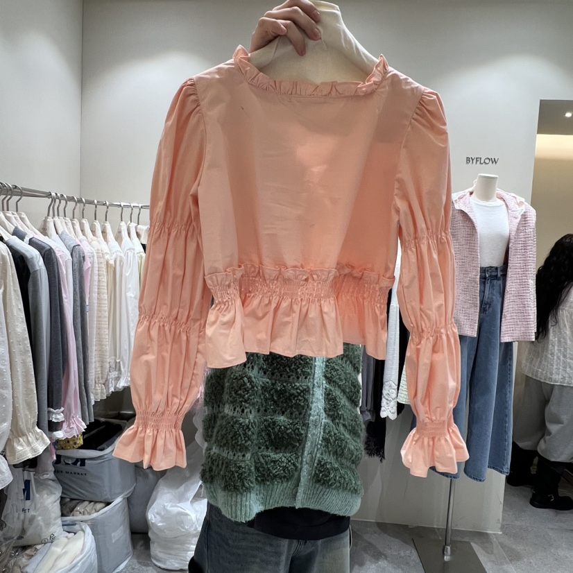 BY FLOW韓國直郵女士新品真品推薦休閑26春夏襯衫蕾絲衫BY FLOW襯衫/蕾絲衫