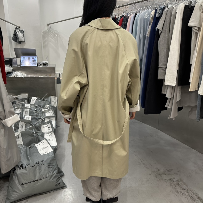 PAVEL韓國直郵女裝新品休閑人氣26春夏推薦長款風衣含腰帶PAVEL長款風衣