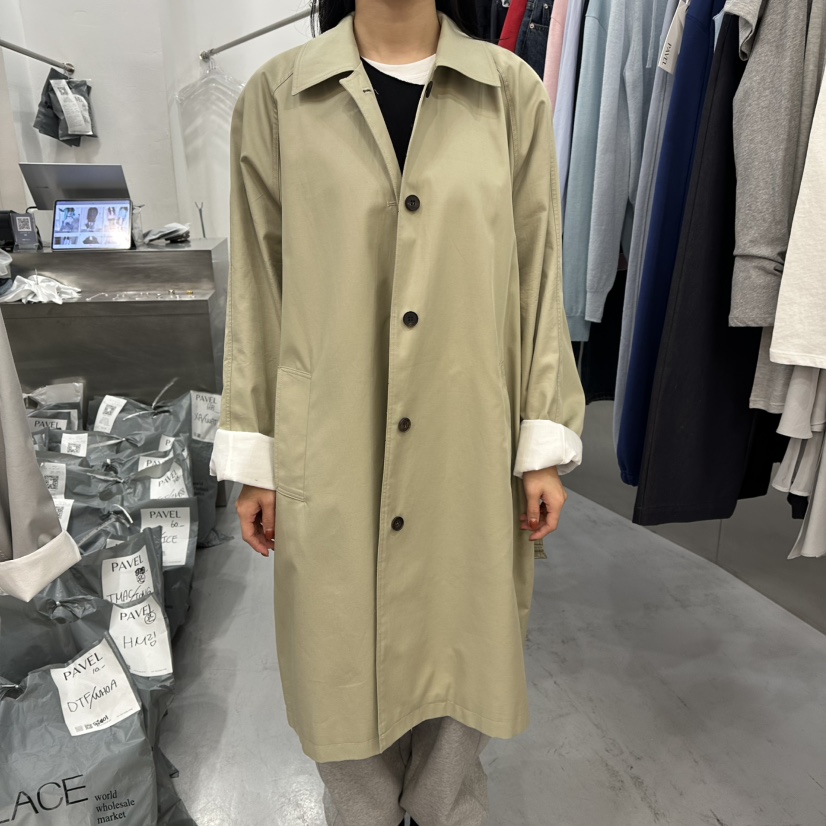 PAVEL韓國直郵女裝新品休閑人氣26春夏推薦長款風衣含腰帶PAVEL長款風衣圖色2