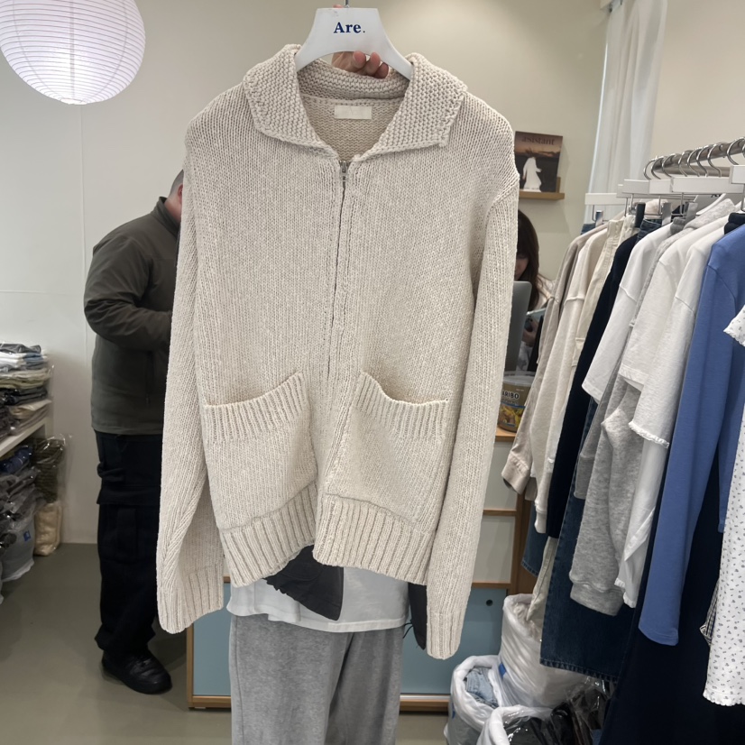 ARE韓國代購女裝新款真品職業人氣26春夏推薦時尚毛衣拉鏈ARE YOU/ARE毛衣圖色1