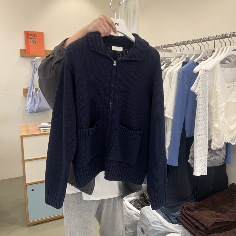 ARE韓國代購女裝新款真品職業人氣26春夏推薦時尚毛衣拉鏈ARE YOU/ARE毛衣圖色2