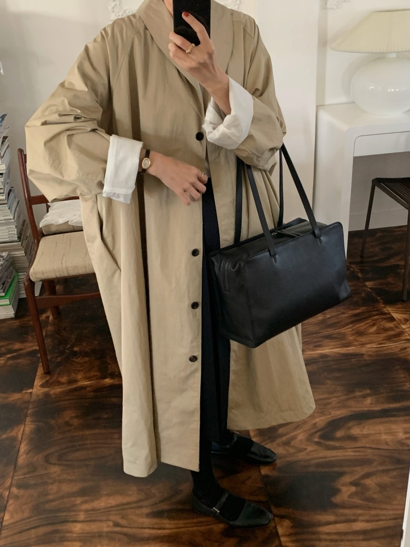 A Flan東大門直郵女士新品時尚推薦熱賣真品長款風衣含腰繩AFN/FLAN EDITION長款風衣