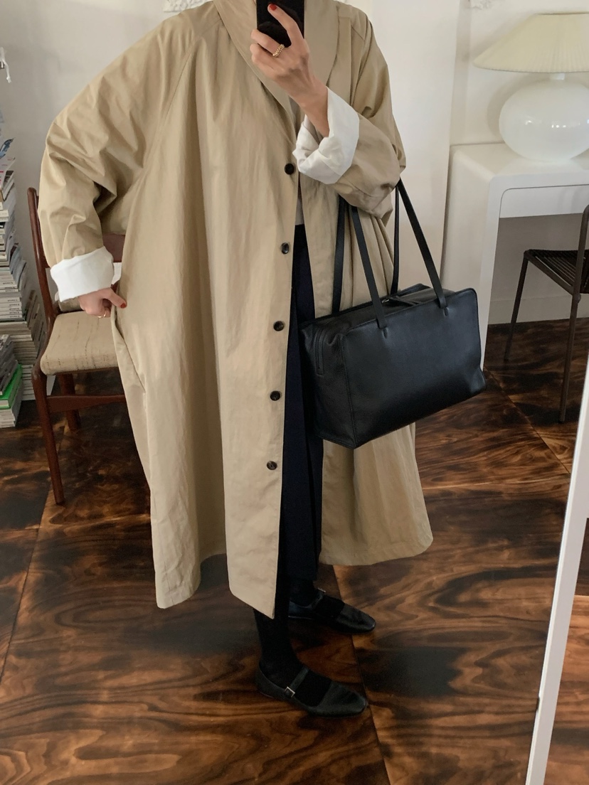 A Flan東大門直郵女士新品時尚推薦熱賣真品長款風衣含腰繩AFN/FLAN EDITION長款風衣