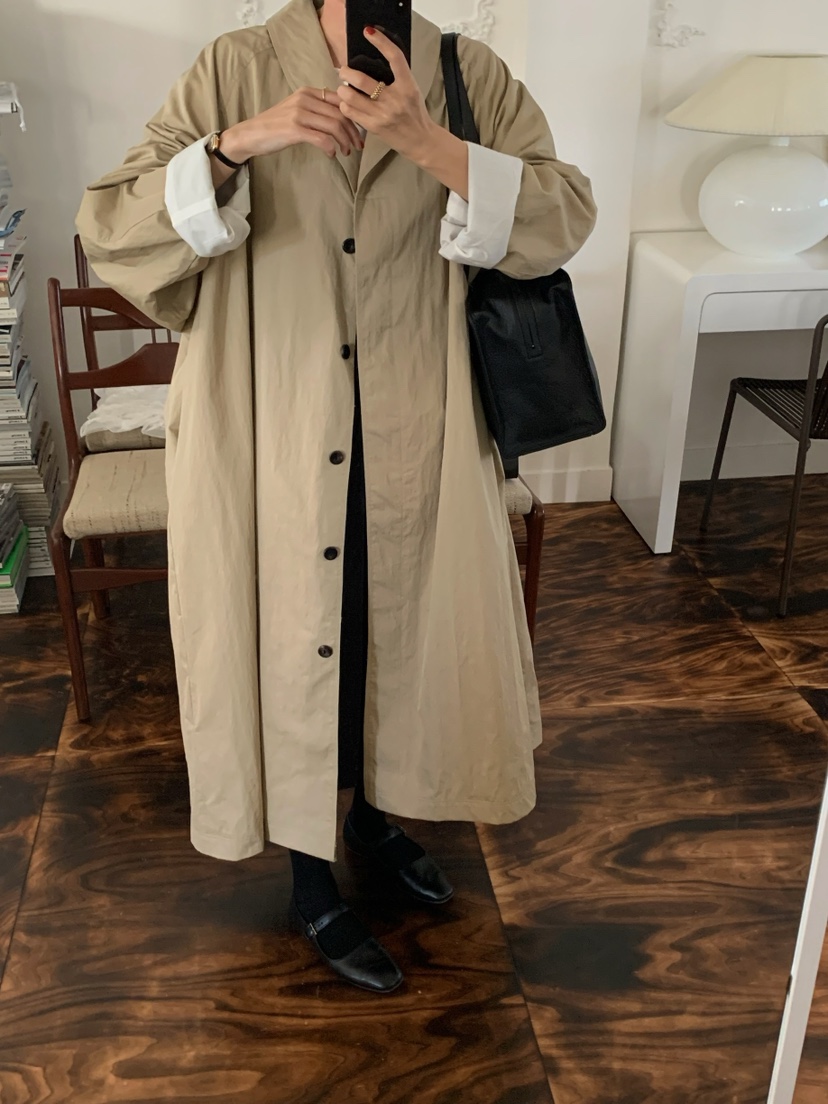 A Flan東大門直郵女士新品時尚推薦熱賣真品長款風衣含腰繩AFN/FLAN EDITION長款風衣