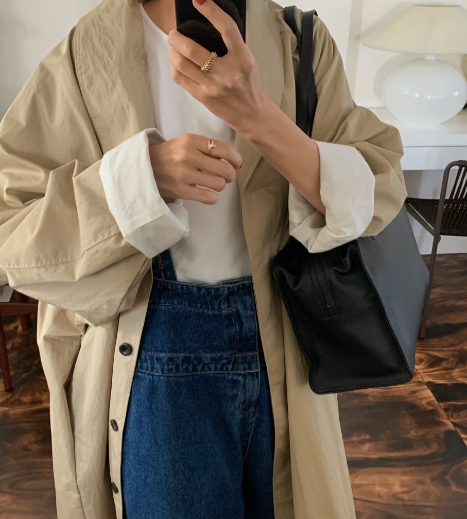 A Flan東大門直郵女士新品時尚推薦熱賣真品長款風衣含腰繩AFN/FLAN EDITION長款風衣