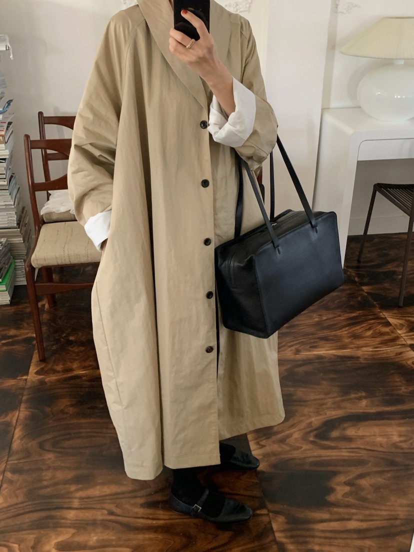 A Flan東大門直郵女士新品時尚推薦熱賣真品長款風衣含腰繩AFN/FLAN EDITION長款風衣