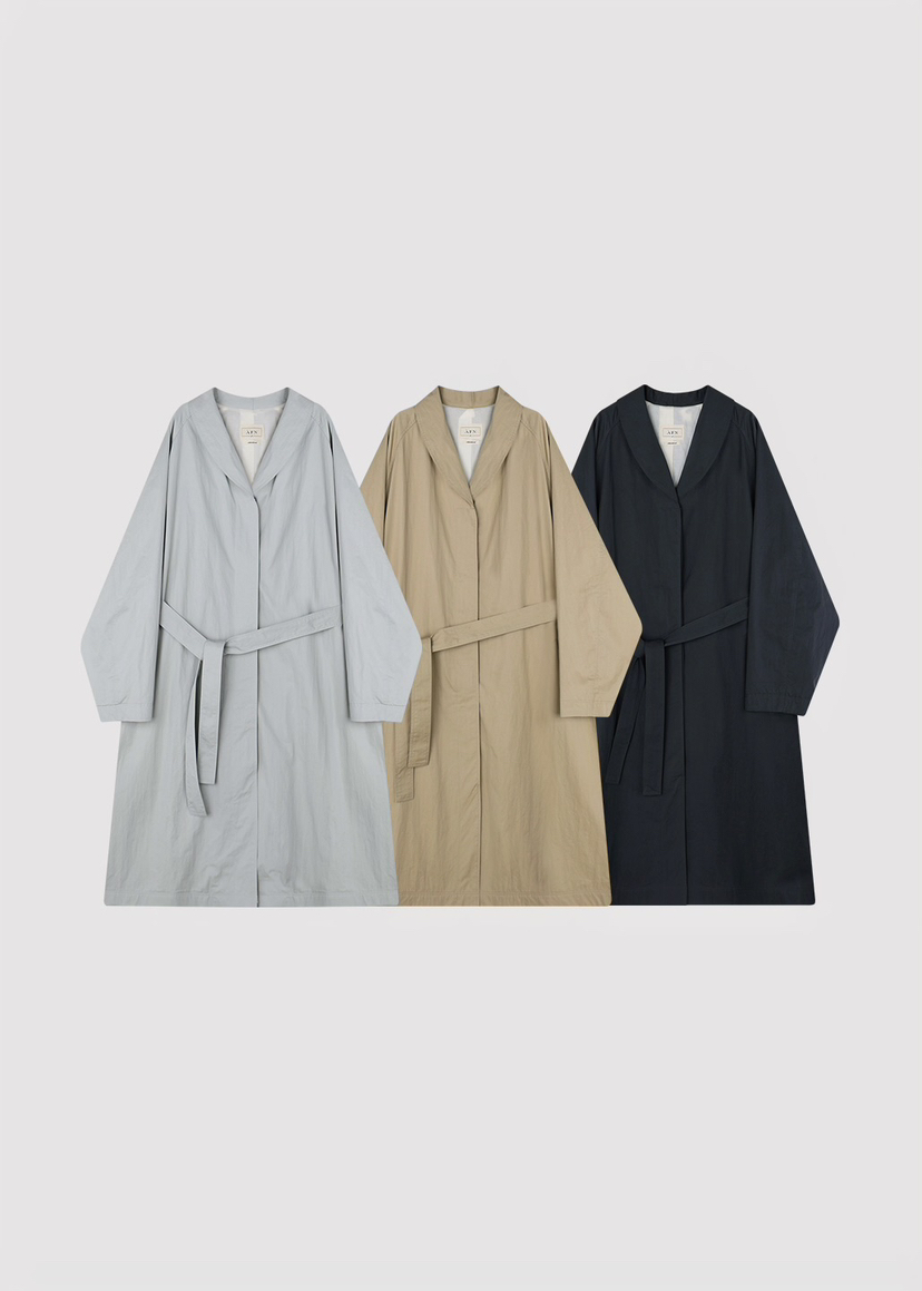 A Flan東大門直郵女士新品時尚推薦熱賣真品長款風衣含腰繩AFN/FLAN EDITION長款風衣