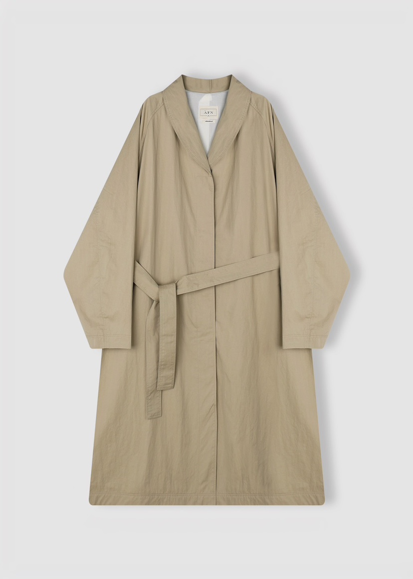 A Flan東大門直郵女士新品時尚推薦熱賣真品長款風衣含腰繩AFN/FLAN EDITION長款風衣圖色1